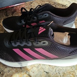 Runfalcon Adidas running shoes. Black and hot pink